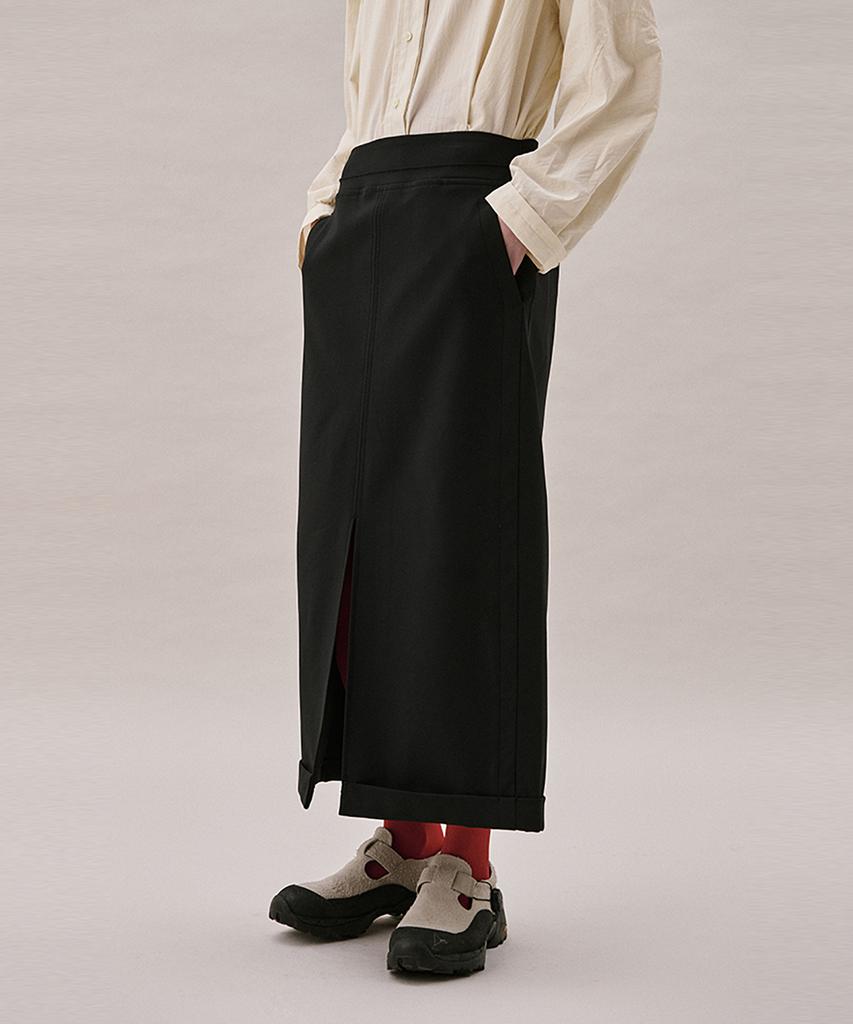 Awi Cuff Maxi Skirt_Black