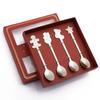 HANYANG Christmas Gift Small Spoon Snowman Spoon Scandinavian Style Cutlery Giveaway Spoon Gift Box Christmas Gift Box Gingerbread Spoon