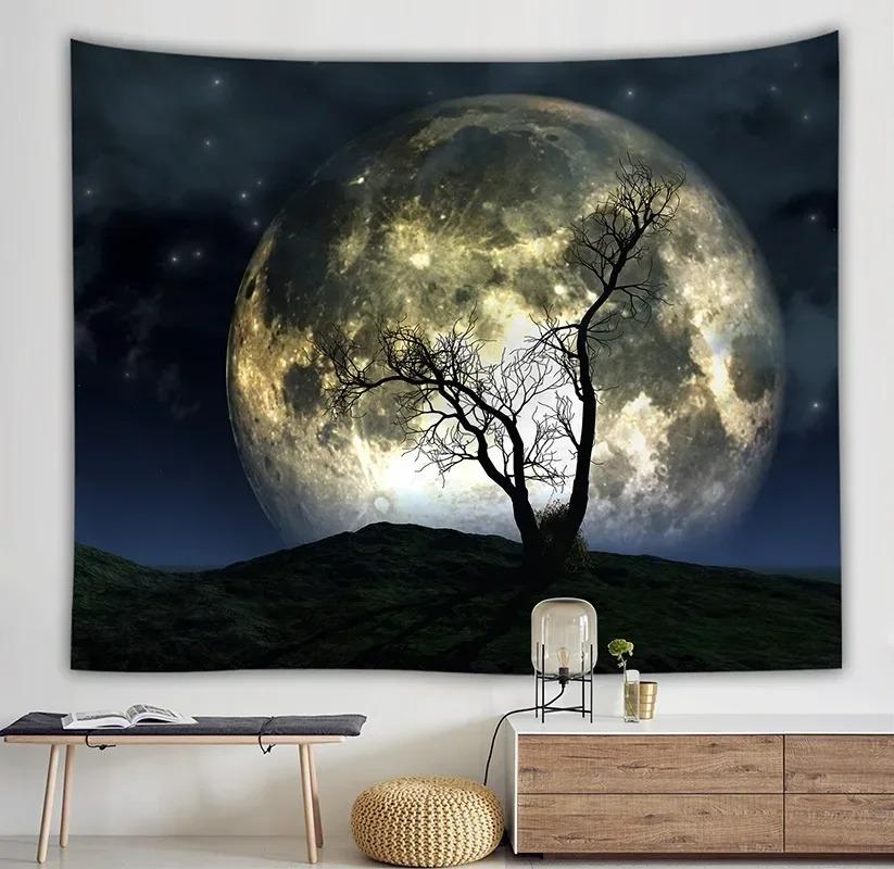 Sea Moon Sunshine Wall Hanging Tapestry Suitable For Bedroom Living Room Bohemian Style Home Aesthetic Room Decoration