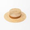 European and American spring and summer new fashion casual hand-woven hollow fleece webbing raffia flat top hat outdoor sunshade straw hat
