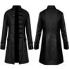 2021 New Foreign Trade European and American Men's Coat, Solid Color Fashion Steampunk Retro Men's Uniform with Stand Collar