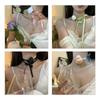 Flower Choker Necklace Soft Fabric Material Flower Choker Rose Ribbon Necklaces Cloth Accessories for Women Teen Girls