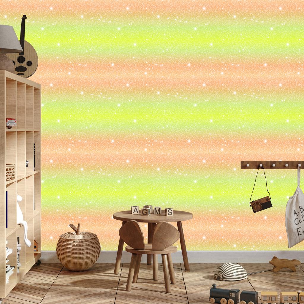 Cream and lime glitter wallpaper for living room and bedroom 50x1000