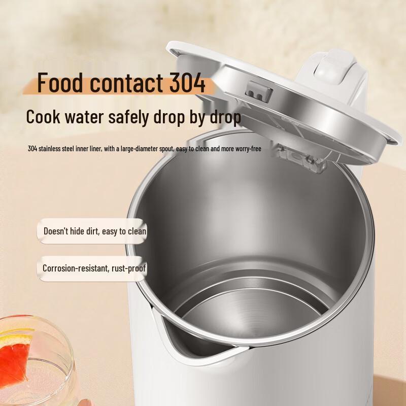 AUCMA 1.8L 304 Stainless Steel Double-Wall Electric Kettle