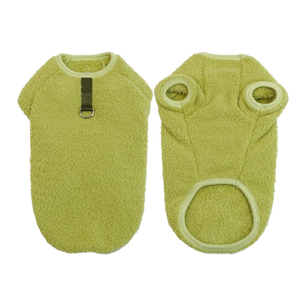 

Погладьте его Тедди Сиба-ину Корги Одежда Зимняя Теплая Одежда для Щенков Тяговый Свитер для Питомца Однотонный Флис L светло-зеленый