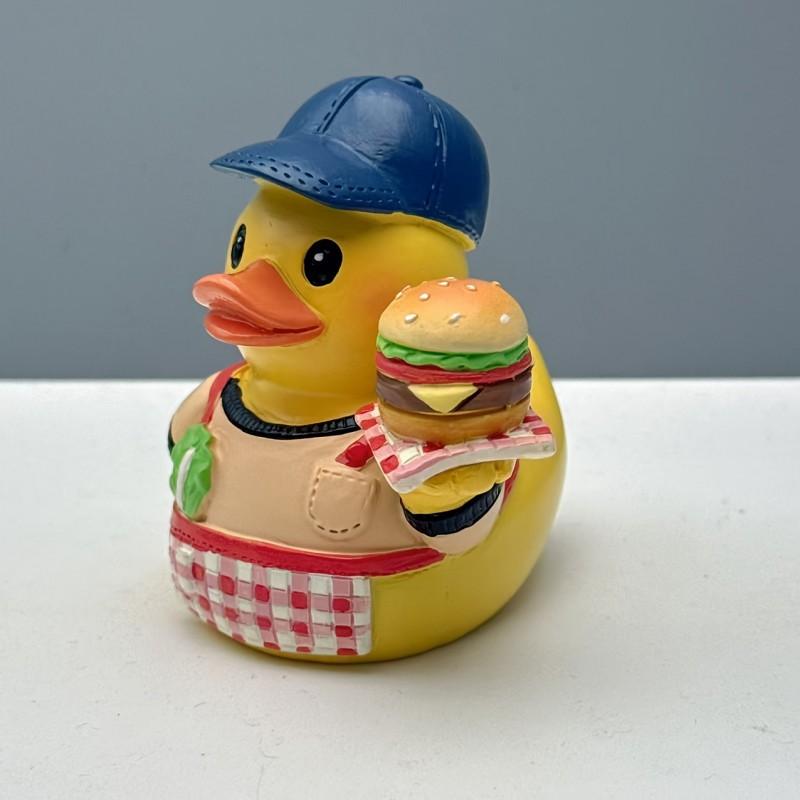 Hamburger Duck Figurine Resin Desktop Decor Party Gift Birthdays Holidays Home Office