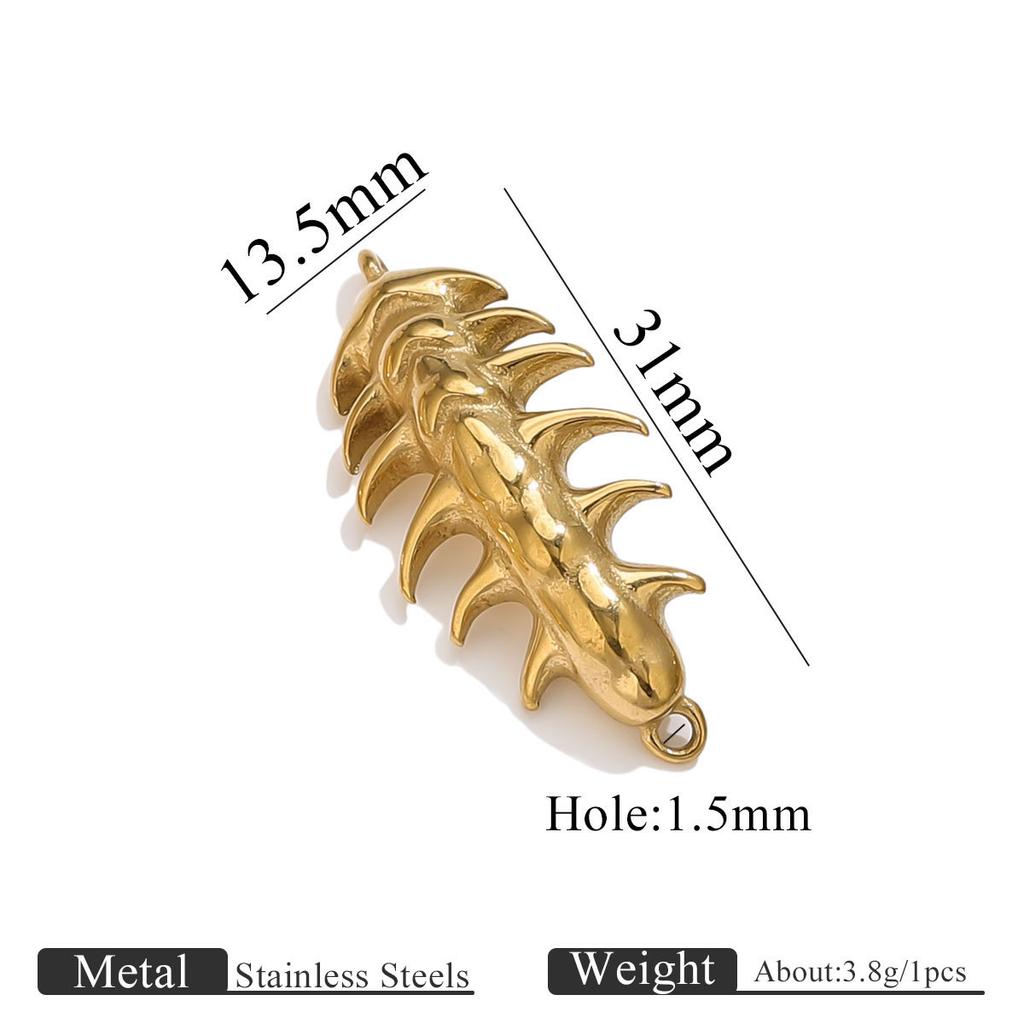 Yori 5PcsStainless Steel Casting Marine Animal Octopus Shark Crab Gold Pendant Ocean Series DIY Necklace Bracelet Jewelry