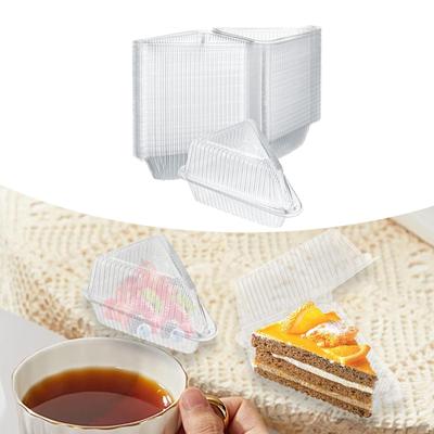 Cake Slice Containers with Lid Hinged Container for Pie 100pcs