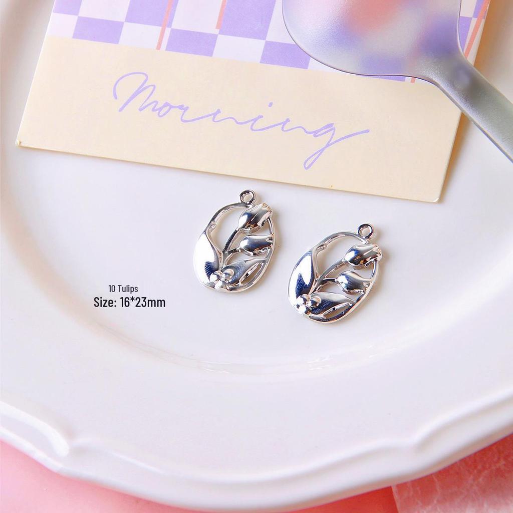 Silver Heart Moon Bow Pendant for DIY Jewelry