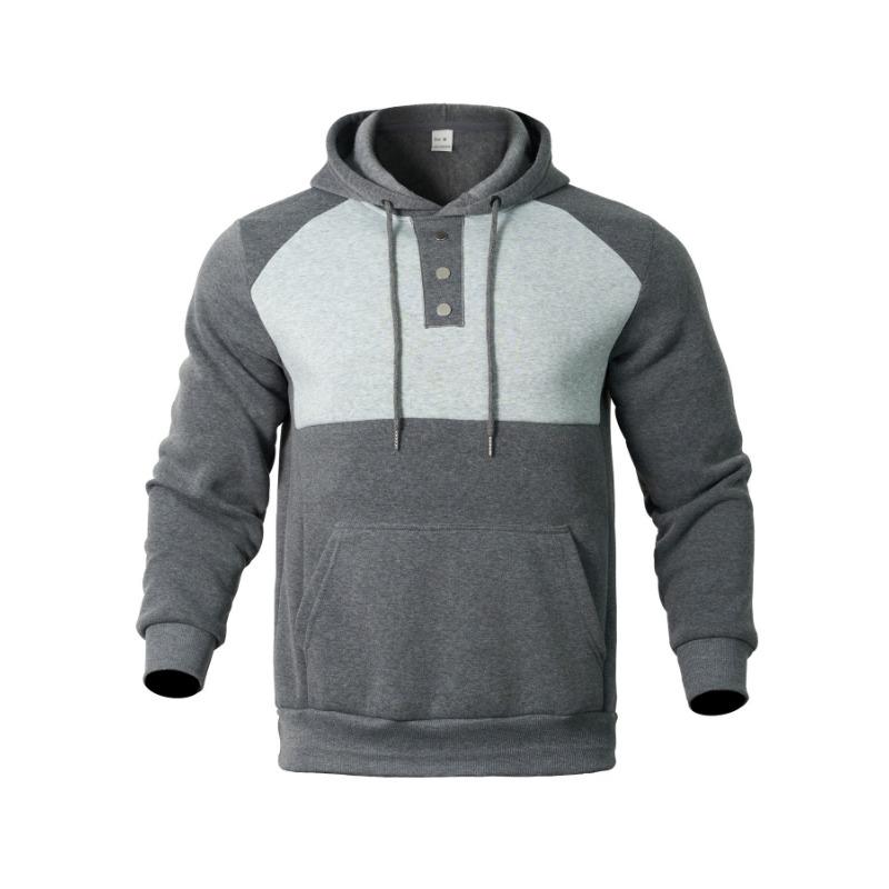Men's Clothing, Spring and Autumn, Light and Comfortable Casual Loose Hooded Button-up Jacket, Men's Sweatshirt