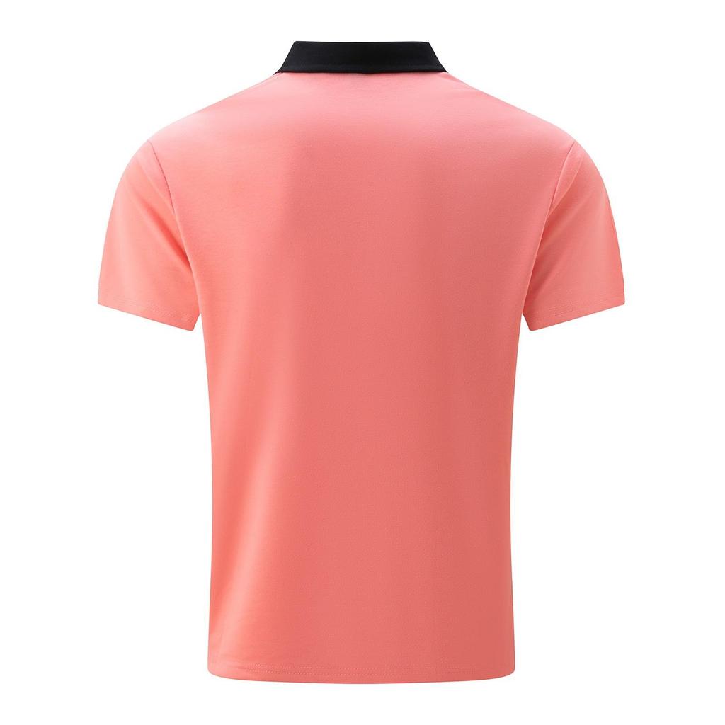 Men's Fashion Patchwork Polo Shirts Casual Pullover Lapel Button Tops Short Sleeve Summer Polos For Man