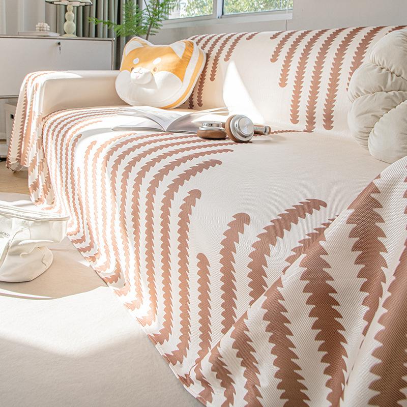 

Summer Ice Silk Printed Sofa Towel Summer All-Inclusive Sofa Cover Dust Cover Cool Breathable Living Room Sofa Large Cover Cloth 180*130cm