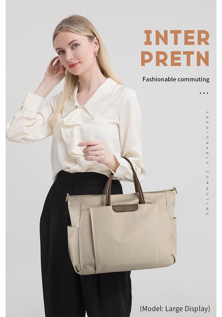 16-Inch Women's Laptop Handbag: Large Capacity, Thickened Briefcase for Business Travel and Commuting.