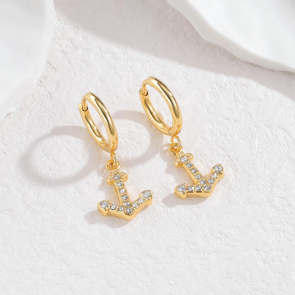 Atoztide Trendy Shiny Zircon Ocean Series Pendant Earring Women Stainless Steel Gold Color Multiple Styles Earring Jewelry Gift
