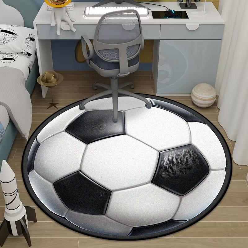 Moderní velký protiskluzový kulatý koberec se sférickým vzorem, měkký koberec do obývacího pokoje, nepouští vlákna, dekorace pokoje, podložka pod židli, pratelné v pračce