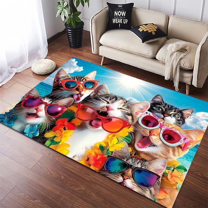Water Park Dogs Sunglasses Area Rug, Summer Pet Mat 40x60cm( 15x23in )