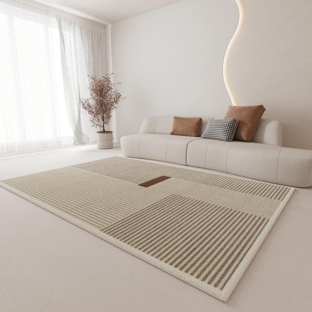 Cream Plush Non-Slip Luxury Living Room Carpet - Dirt-Resistant and Easy Care, 2024 Edition.