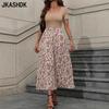 Women's Fashion Summer Spring Flower Pattern Print Short Sleeve Square Collar High Waist Casual Dresses