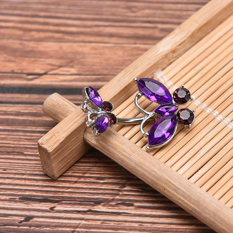 Cyrkon Kryształ Motyl Pępek Body Piercing Kolczyk do Pępka Seksowna Biżuteria