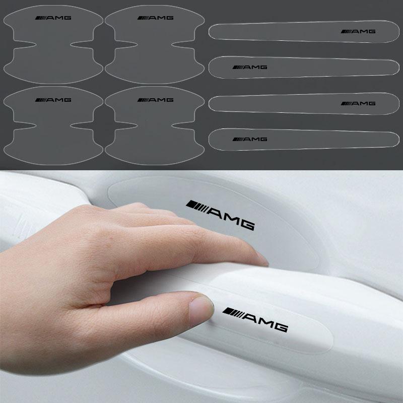 AABIF1 8Pc Transparent Car Door Handle Bowl Anti Scratch Protective Sticker For Mercedes-Benz V177 W247 W176 W177 W207 W203 W204 GLA