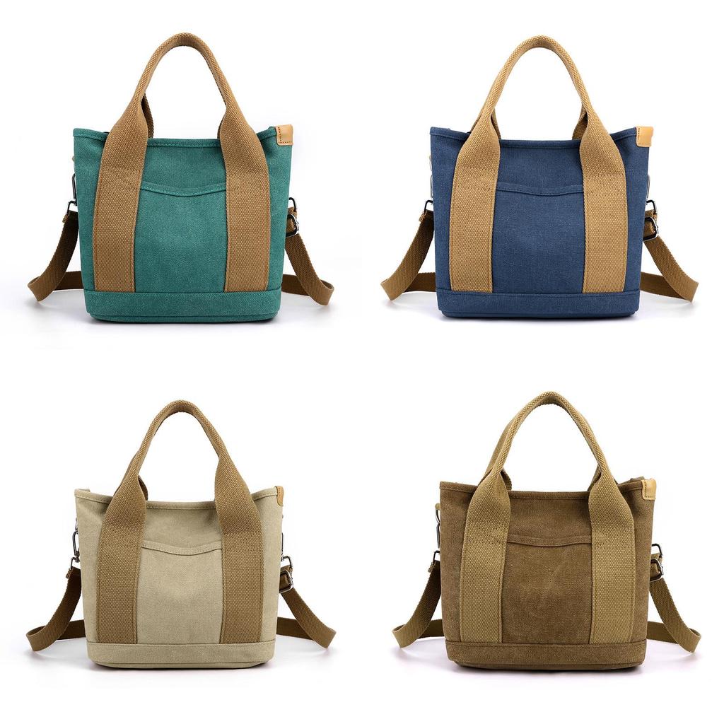 Minimalist Canvas Tote Bag With Zipper Pocket For Daily Use