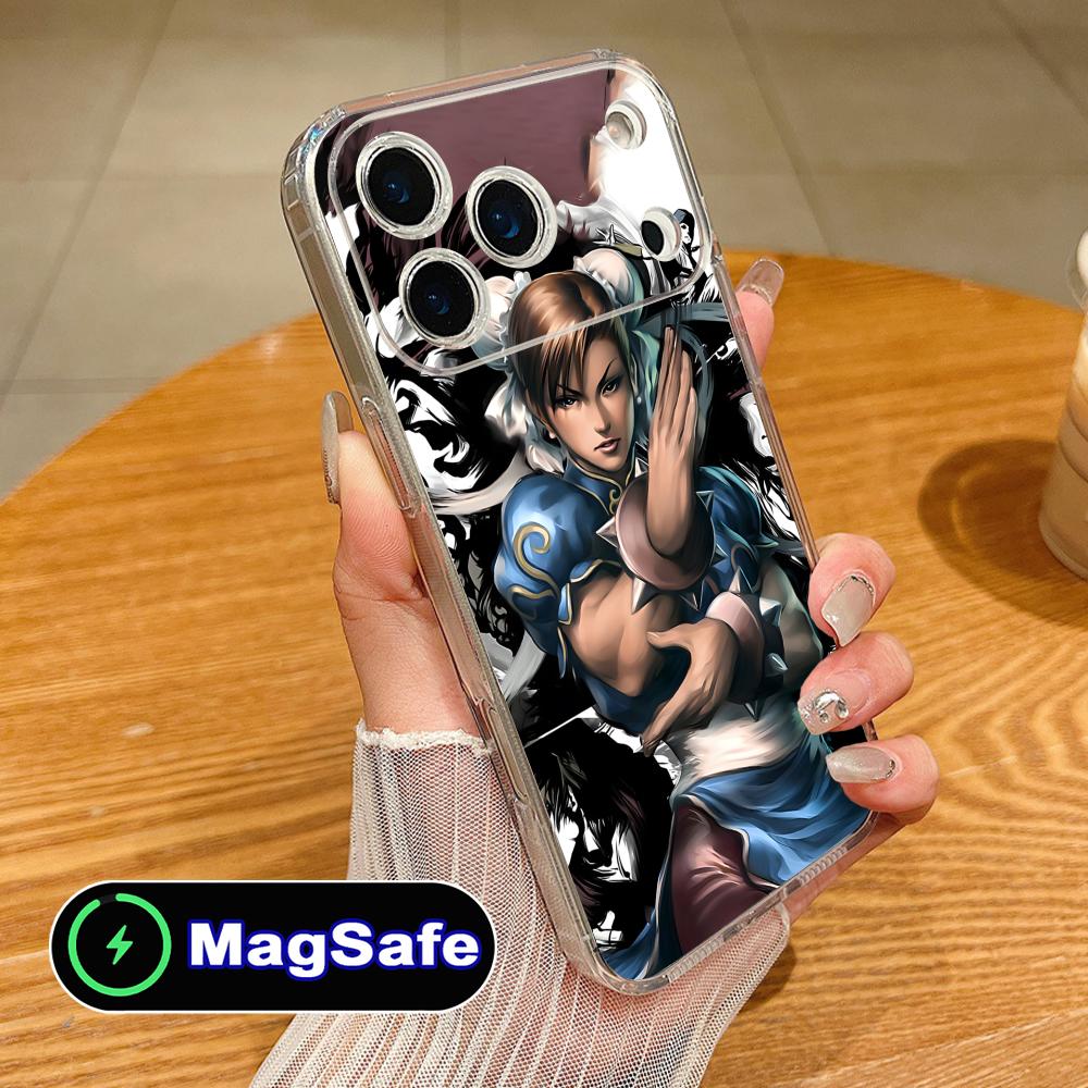 Street Fighter Chunli Phone Case for iPhone 17 16 15 14 13 12 11 Air Pro Max Plus Mini Magsafe Clear Colorful Cover Pretty Cover