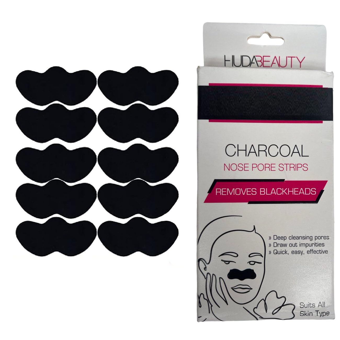 

Deep Purifying Nose Strips for Women - Charcoal Nose Pore Strips | Removes Whiteheads | Blackheads and Cleanses Pores | Use on Nose. (8 pc, Charc