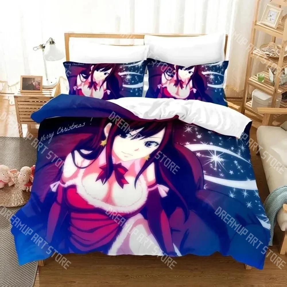Fashion Anime Fairy Tail Bedding Set Single Twin Full Queen King Size Bed Set Kids Bedroom Duvetcover Sets Bed Sheet Set