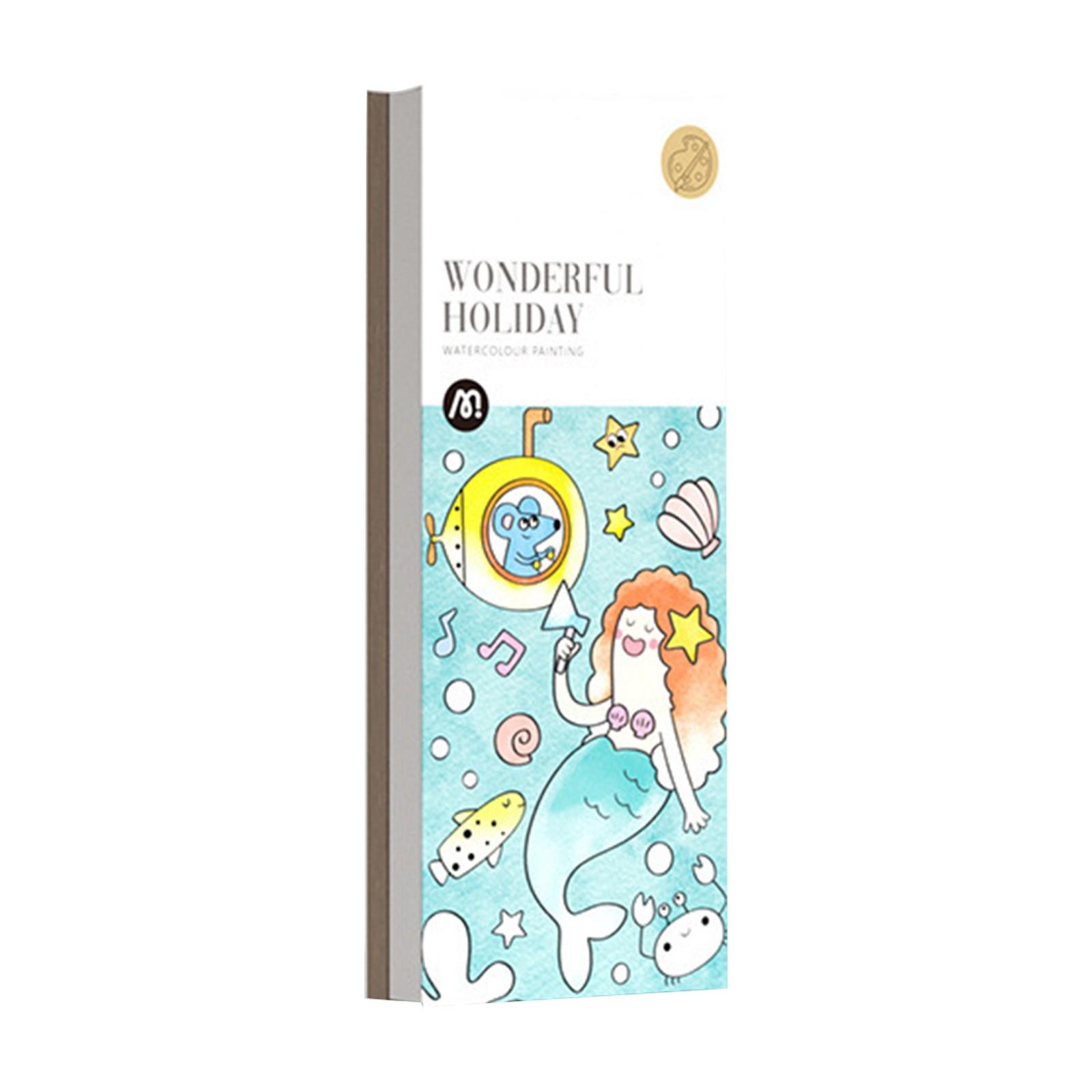 

Акварельная иллюстрированная книга для детей 4-8 лет, карманная акварельная иллюстрированная книга Искусство и творчество для малышей, набор акварельных книг One Size