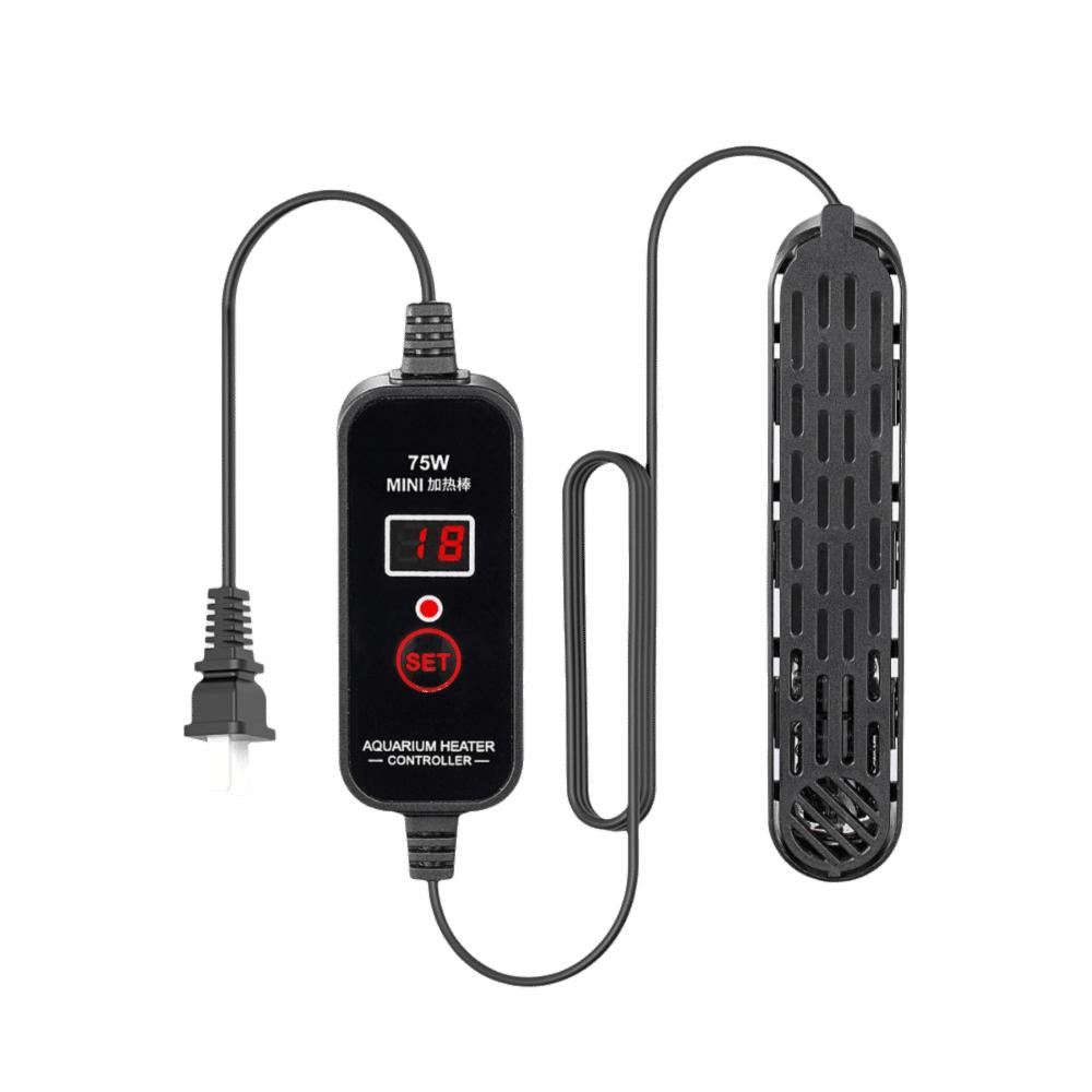 

15-34°C Aquarium Submersible Heater Adjustable Mini Aquarium Heater for Turtle Fishes 75W