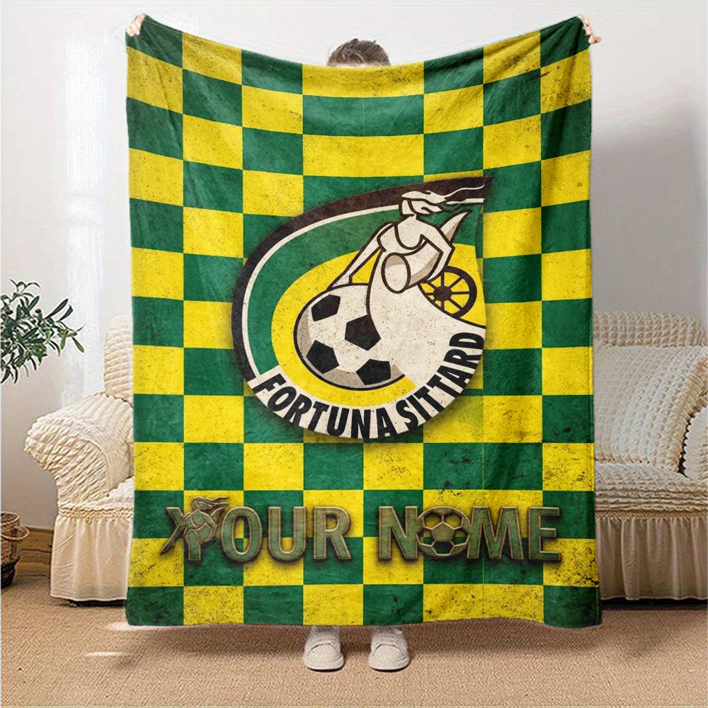 Name Custom Fortuna Sittard Print Flannel Blanket High Quality Warm Comfortable Cover for All Seasons Perfect for Gifts Home Decor
