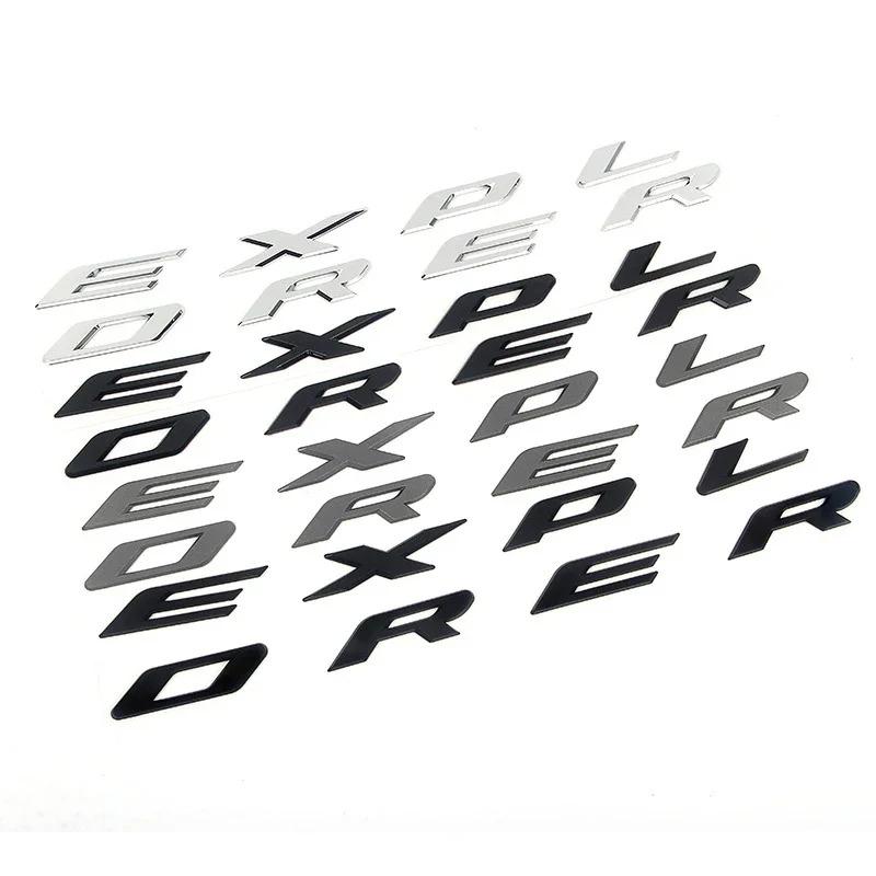 BAZZ3 3d ABS Black Logo Explorer Emblem Leters Car Front Hood Emblem Bonnet Bagde For Ford Explorer 4 5 6 Explorer Sticker Accessories