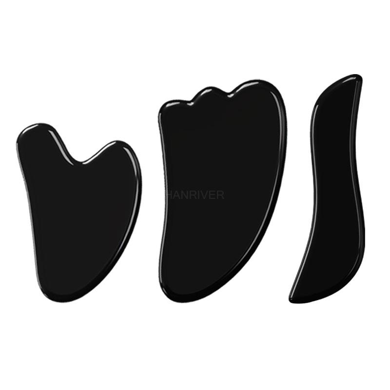 3pcs/set Rose Quartz Face Massage Gua Sha Board Crystal Stone Jade Massager Body Facial Eye Scraping Acupuncture Gouache Scraper