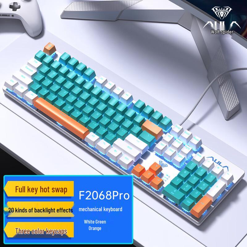 AULA F2068Pro Wired Hot-Swappable Mechanical Keyboard