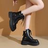 2025 Winter Fashionable and Hot-selling Ankle Women's Boots Platform Modern Ladies Boots Round Toe Med Heel Side Zip Boot