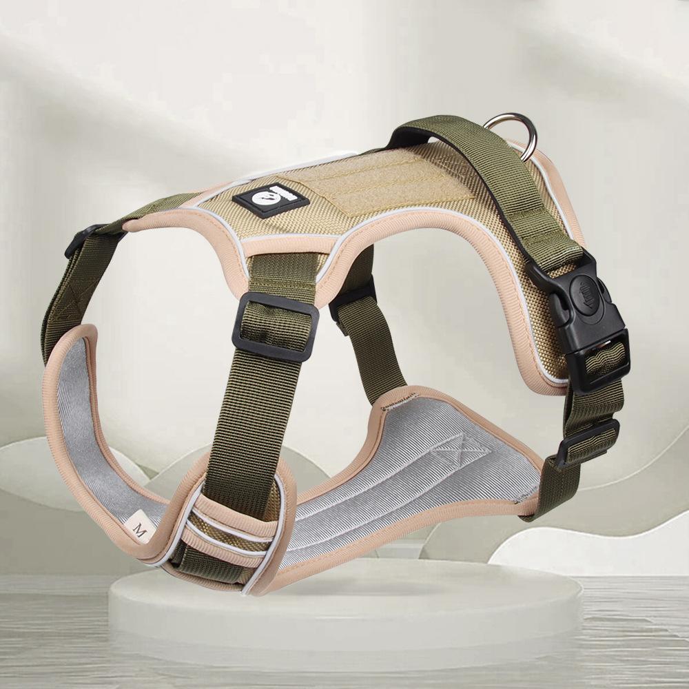 Dog Harness Vest Walking and Training Pet  Rope Harness and Leash Set Adjustable Dogs Collar Harness No Pull for French Bulldog