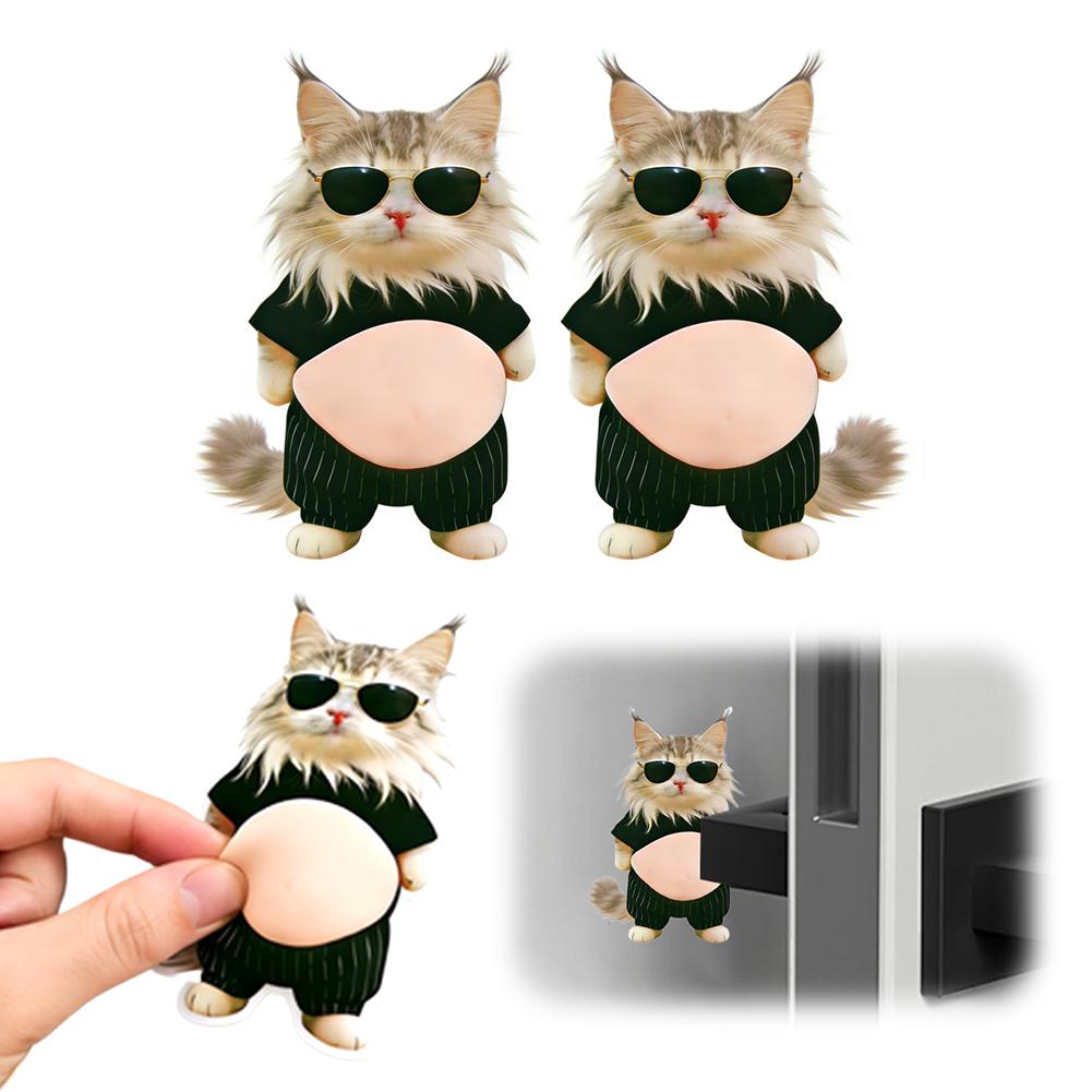 3D Cat Belly Stickers Super Soft Silicone Decor Sticker Cat Squeezeable Toys Cute Stickers Case Decor Stress-relieving Phon O5P4