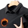Herren Fleece Fake Zweiteiler Langarmpullover Herbst und Winter Freizeit Hemdkragen Spleißen Gestreift Verdickt Unterteil Poloshirt