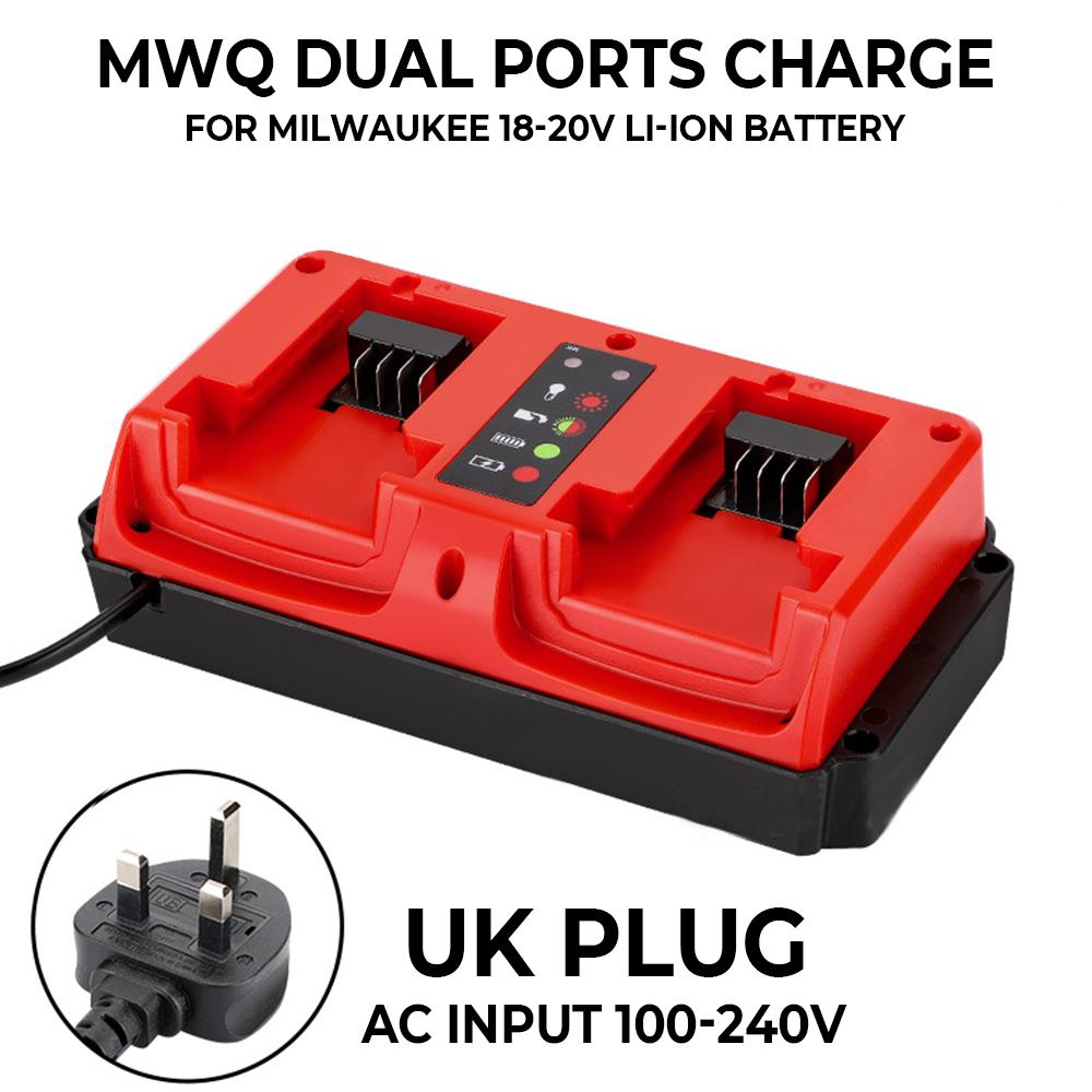 NEW Portable Dual Ports Charger For Milwaukee 18V-20V Lithium Battery Rechargeable 48-11-1815 48-11-1820 48-11-1830 Fast Charger