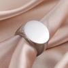 Dreamtimes Highly Polished Stainless Steel Oval Smooth Blank Signet Rings for Women Men Chunky Dome 19MM Ring Anillos