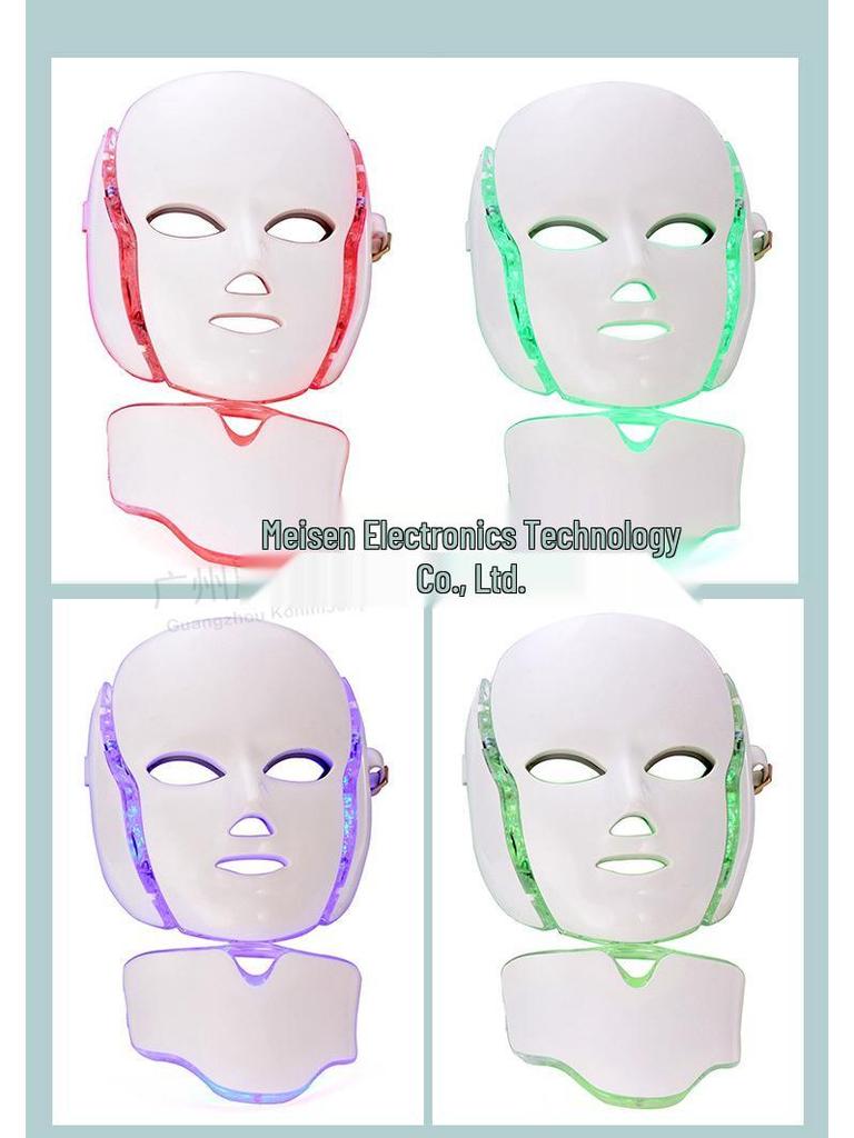 Cross-Border LED Seven-Color Light Beauty Mask with Neck Microcurrent Spectrometer