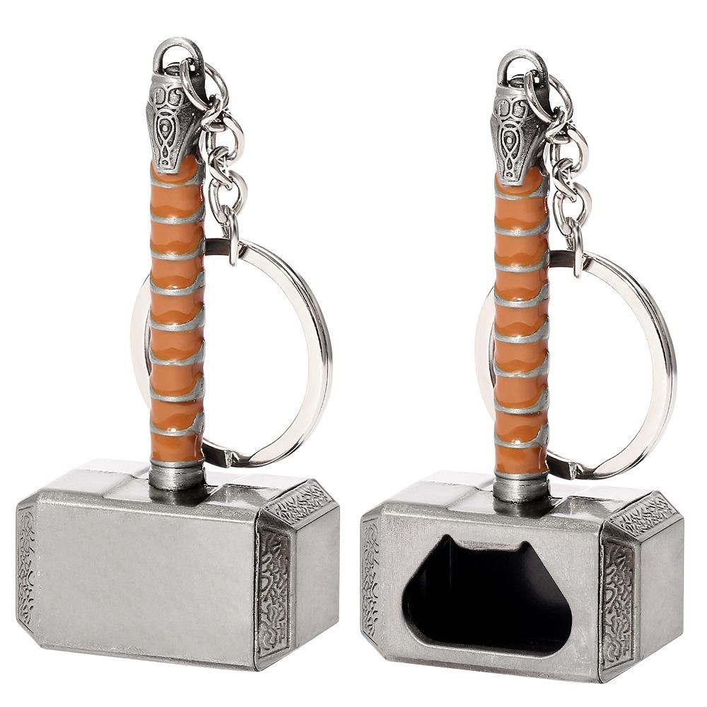 Thor Hammer Mjolnir Bottle Opener Keychain Multi-functional Pendant Accessories Gift for Fans Keyring