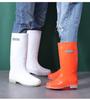 Fashion Comemore Autumn Boots Low Heels Rainshoes Couple Men Women High-barrel Waterproof Rain Boot Work Rubber Shoe Long Water Shoes 44