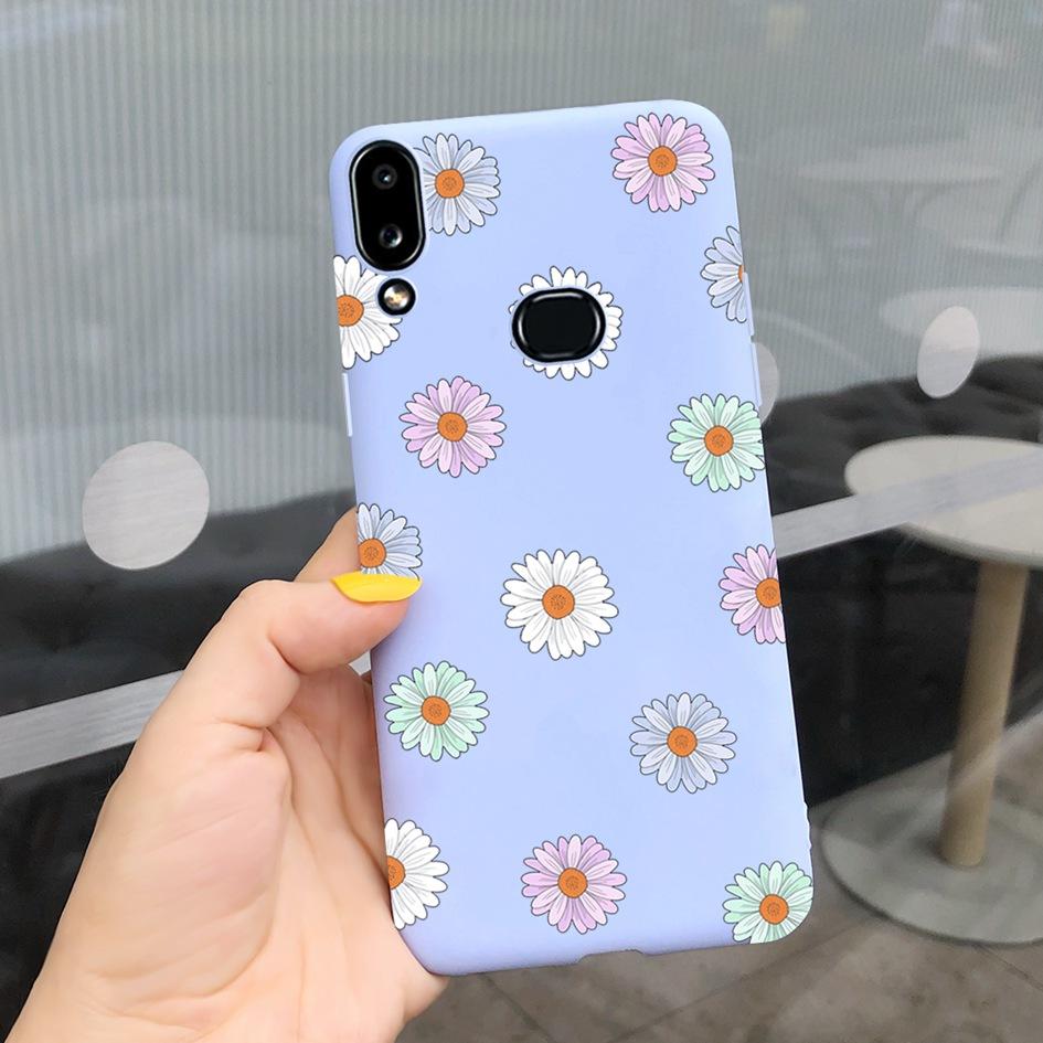 For Phone Case Samsung Galaxy A10s A107 SM-A107F Case Fashion Candy Color Flower Soft Cover For Samsung A10s A 10 S A10 2019 Bag
