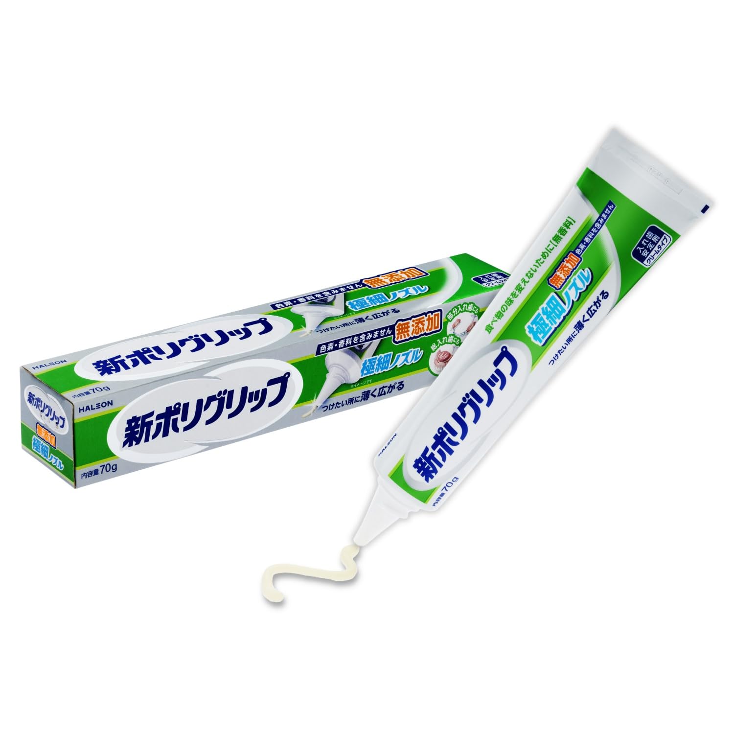 

Poligrip Новая насадка Клей для зубных протезов 70 г Ультратонкий Без добавок Частичный/Полный белый