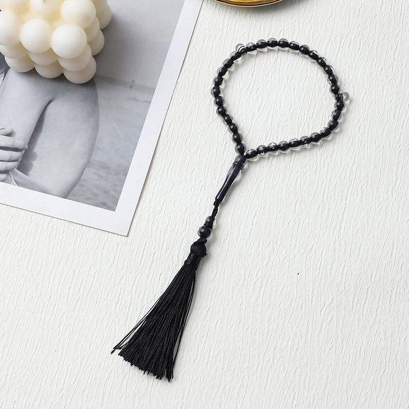 Colorful Crystal Tassel Muslim Tasbih Prayer Beads Bracelet for Women, Unisex