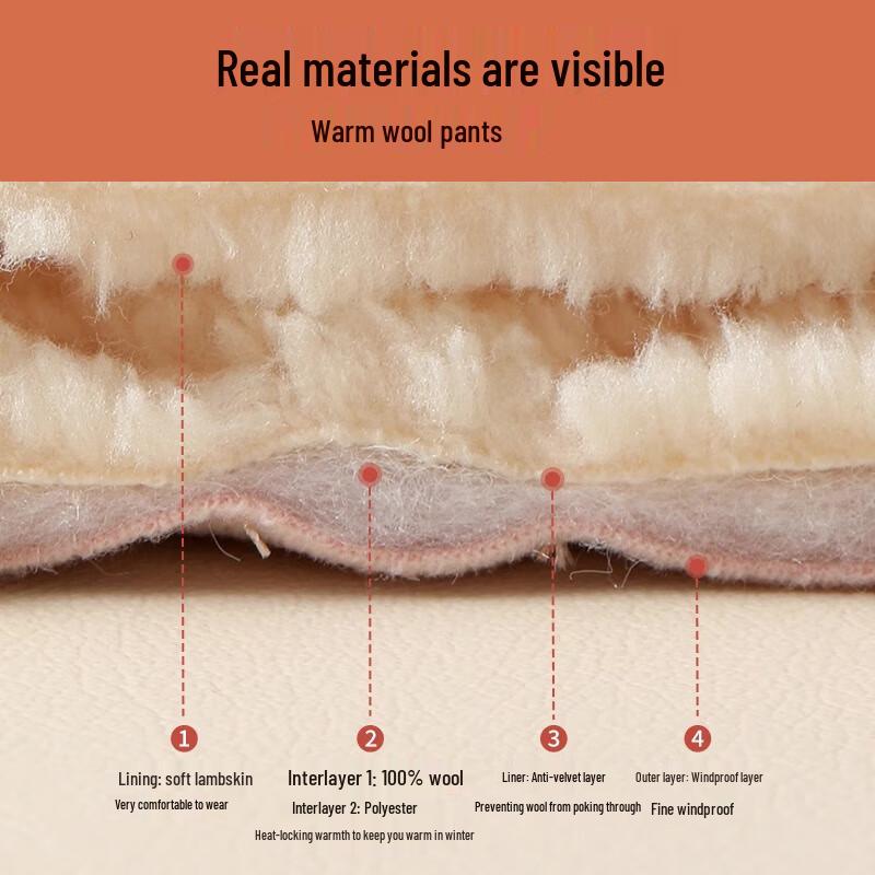 Women's 100% Wool High-Waist Fleece-Lined Thermal Leggings