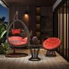 Outdoor Courtyard Rocking Chair Set with Hanging Chair and Recliner