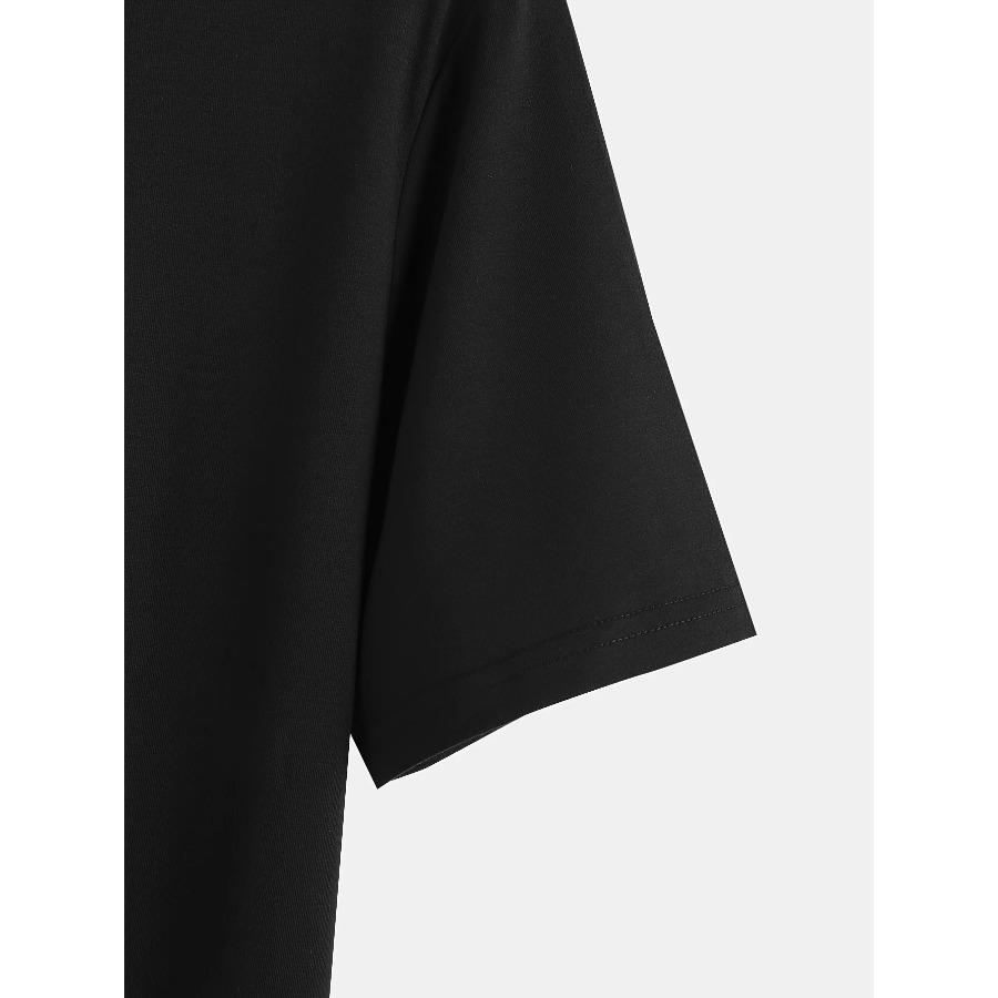 Herr 100% bomull sommar lös passform vardaglig New York-tryck rund hals kortärmad T-shirt topp O-hals Pactwork Vardags-T-shirt