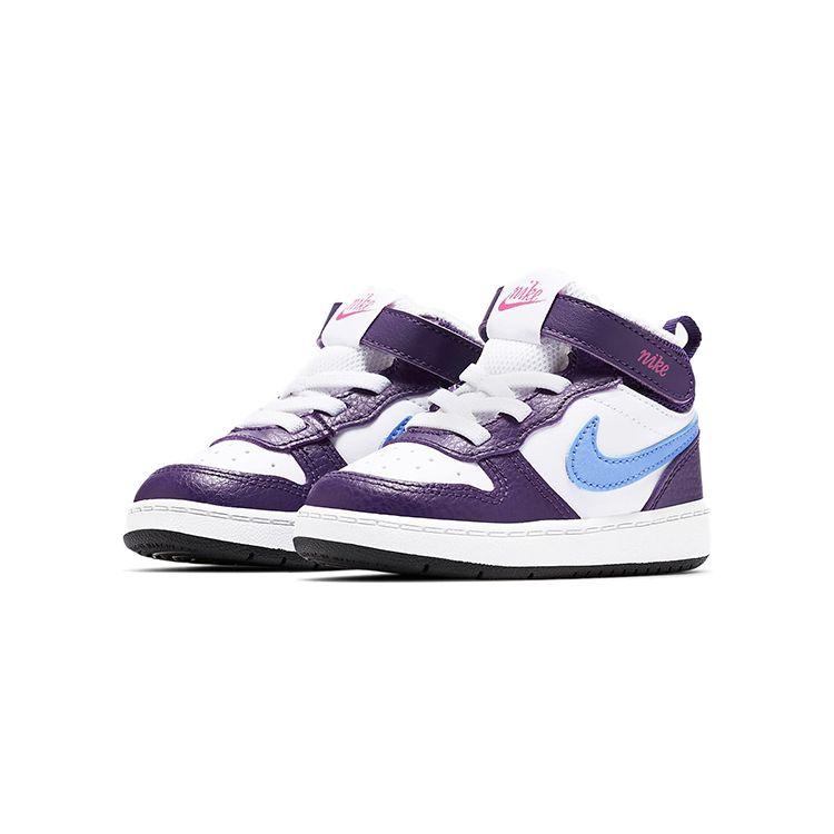 Nike Court Borough Mid 2 TD White Eggplant Baby Sneakers Purple Active-Fuchsia Royal-Pulse CD7784-106
